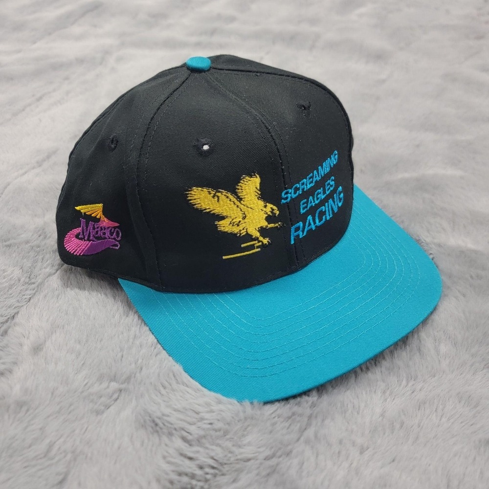 Vintage Craig Nelson Screaming Eagles Racing Hat Cap Snapback Mens OSFM Two Tone